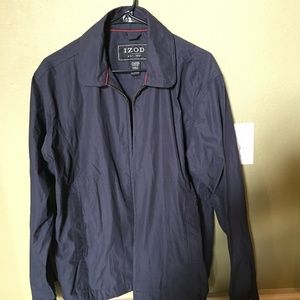 Izod Mens Jacket Navy Blue Size Medium M